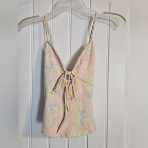 Floral Pastel Women's Tankini Swim Top